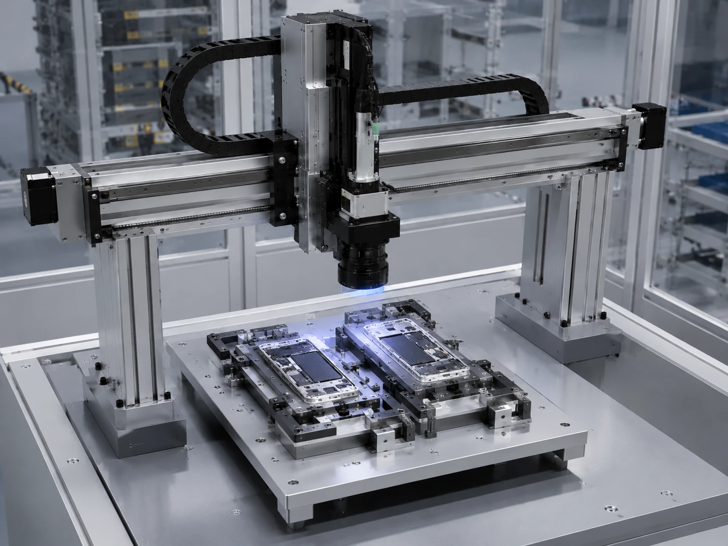 High precision Cartesian robot for testing and inspection