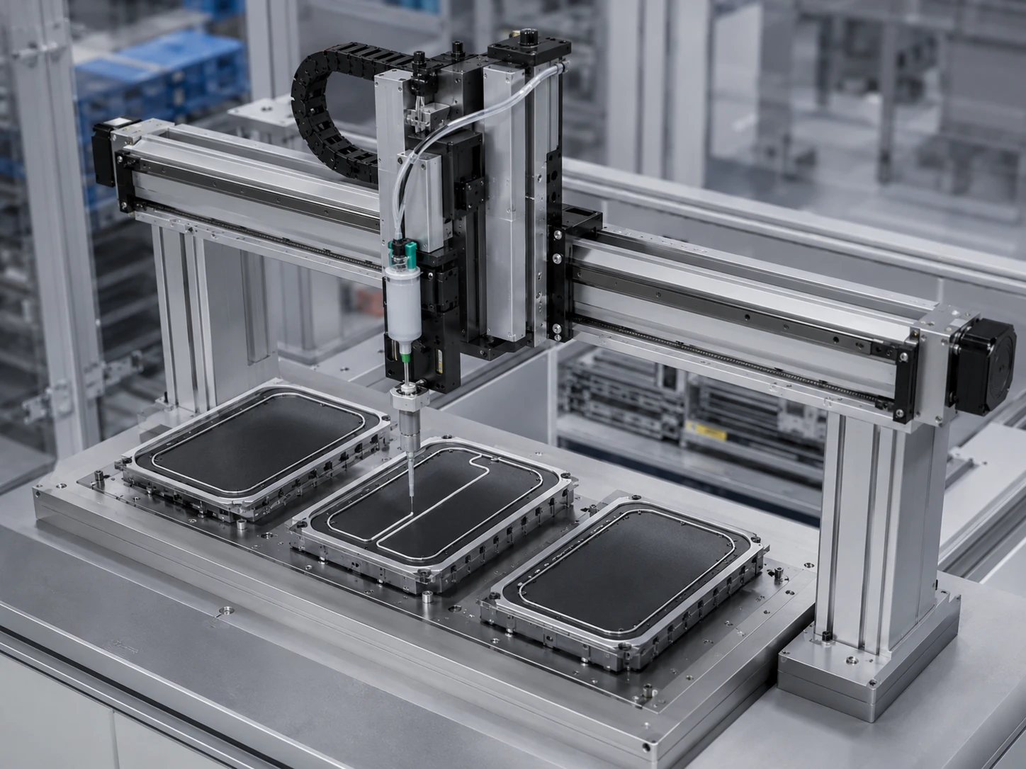 XY Cartesian system for adhesive dispensing
